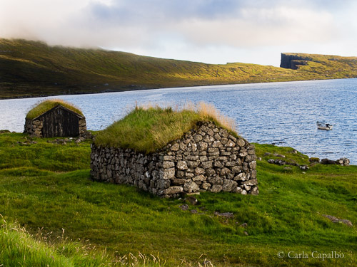 Traditional grass roofs are a feature on the islands