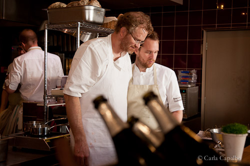Chef Mikael Jonsson (centre) at Hedone