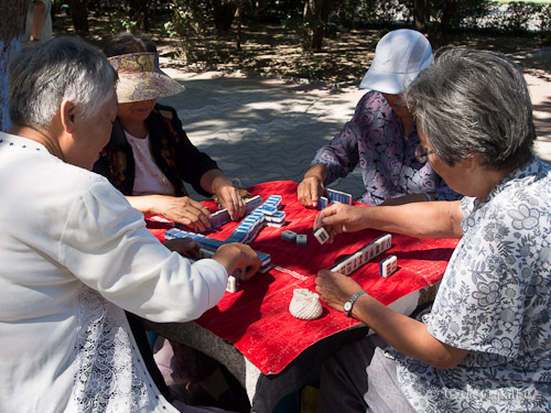 Women playing mahjong, Harbin