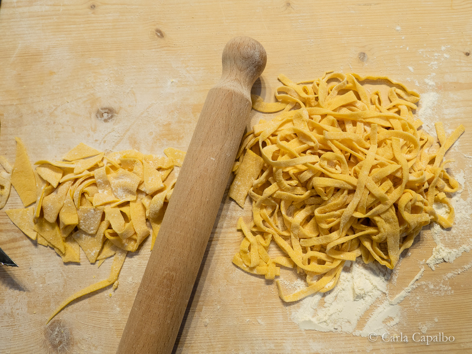 Pasta on the board 