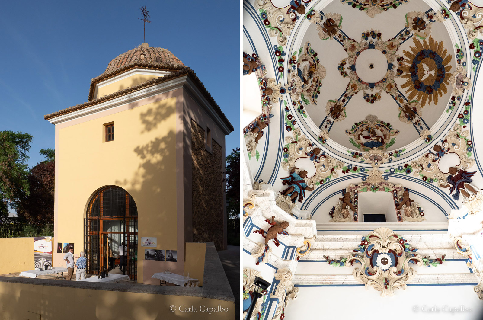 San Blas Chapel and a detail of its decoration